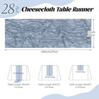 28 Pack Dusty Blue Cheesecloth Table Runner 17x108 Inch Semi Sheer Boho Gauze Cheese Cloth Fabric Table Runners, for Wedding Party Baby Shower Birthday Home Decor Garden Farmhouse - Image 2