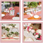Remagr 12 Pcs Gradient Pink Cheesecloth Gauze Table Runners - Image 5