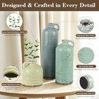 TBWIND Ceramic Vases Set of 3, Rustic Farmhouse Flower Vases Home Decor - Image 3