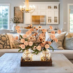 Suncalla 3 Pcs Khaki Fake Kiku Flowers Mason Jar Table Centerpiece - Image 6