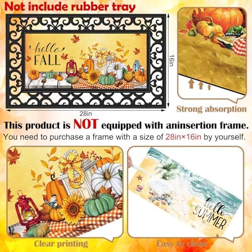 Nuanchu 12 Pack Seasonal Doormat Inserts, 10x22 in, Interchangeable, Retro - Image 4