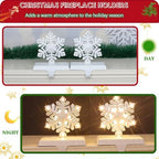 2 pcs Lighted Snowflake Christmas Stocking Holders for Mantel - LED Snowflake Stocking Holder Set - Christmas Stocking Hangers for Mantel - Metal Fireplace Hooks for Christmas Decorations - Image 4