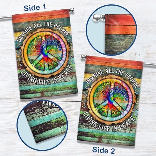 FLAGWIX Peace Sign Hippie Flags, Peace Flag, House Flag (29.5'' x 39.5'') - Image 3