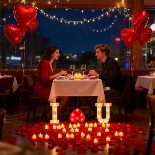 Wondise I Love U Light Up Letters, I Love U Sign Proposal Decorations - Image 4