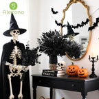 Alecono 100pcs 4 Kinds Mixed Greenery Stems, Artificial Eucalyptus Stems Bulk, Faux Leaves for Halloween Home Party Decoration DIY Vase Bouquet Gothic Floral Arrangement (Black) - Image 5