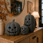 Halloween Decorations - Handmade Terracotta Pumpkin Jack O' Lantern (Small) - Image 5