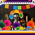 Newwiee 82 Pcs Day of the Dead Altar Decor Set, Marigold, Mixed Colors - Image 6