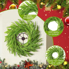 4 Pcs Christmas DIY Green Wreath 10 Inch Artificial DIY Faux Plain Wreaths Front Door Green Farmhouse Cabinets Indoor Outdoor Wall Decor(Norfolk Pine) - Image 3