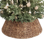 ELYKEN 38 Inch Woven Rattan Christmas Tree Collar, 7-Piece Xmas Tree Skirt by ELYKEN