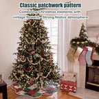 WinnerWhy 48" Vintage Christmas Quilted Patchwork Tree Skirt Farmhouse - Image 3