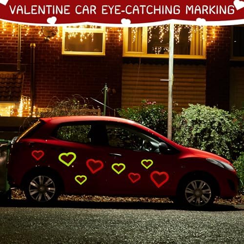 Fuutreo 26 Pcs Valentine's Day Garage Door Magnets 12/8/6/4 Inch Glow in the Dark Red Heart Garage Door Decorations Refrigerator Magnetic Car Stickers for Valentine's Day Wedding Party Supplies - Image 4