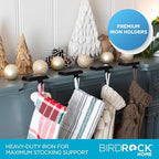 BIRDROCK HOME 4pk Flat Top Holiday Stocking Holder for Mantle | Black Finish with Non-Scratch Base | Fireplace Hook for Christmas Stockings Decor - Image 4