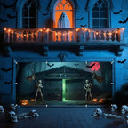 7x16ft Halloween Garage Door Banner Decoration Red Moon Skeleton Misty Haunted Forest Halloween Garage Door Cover for 2 Car Large Horror Covers Decorations for Party Outdoor Decor - Image 6