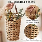 OwnMy Water Hyacinth Hanging Basket Woven Wall Basket for Planters, Flowers - Image 2