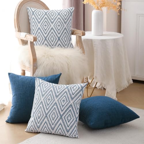 HPUK Throw Pillow Covers 20x20, Set of 4, Navy Blue Couch Pillow Covers - Image 3