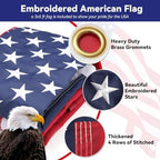 American Flag with Pole for House, 6FT Flag Pole Kit with us flag 3x5 heavy duty outdoor indestructible, Tangle Free Flag Pole with Bracket for Residential, Commercial, Outdoors Garden, White - Image 4