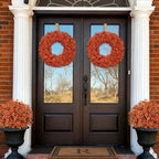 24 Inch Fall Wreaths for Front Door, Autumn Floral Outdoor Wreath - Image 6