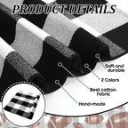 Honoson 2 Pcs Fall Football Door Mat, Coir Buffalo Plaid Layered Set - Image 4