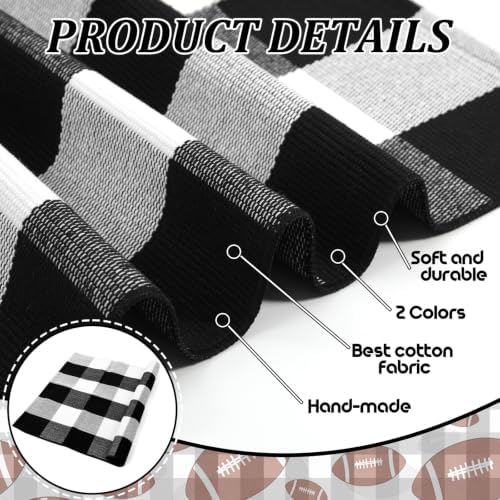 Honoson 2 Pcs Fall Football Door Mat, Coir Buffalo Plaid Layered Set - Image 4