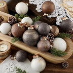Yunlly 36 Pcs Neutral Christmas Ornaments Bulk Farmhouse Xmas Tree Decor by Yunlly