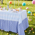 Easter Tablecloth Blue Rabbit Ruffle Table Cloth - 80 x 120 Inch Waterproof Tablecloths Rectangle Washable Polyester Bunny Flowers Table Cover for Birthday Wedding Dinner Picnic Party Decoration by Fanqisi