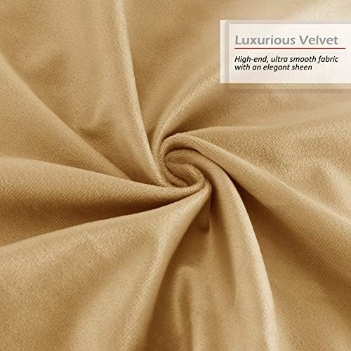 Nestl Throw Euro Pillow Covers, Cozy Velvet Decorative Pillow Covers 26 x 26 Inches, Soft Solid Couch Pillow Case for Sofa, Bed and Car, Set of 2 - Camel Gold - Image 5