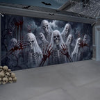 WovWeave 7 x 16 Ft Halloween Garage Door Cover Banner, Skull - Image 7
