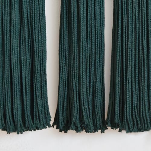 Macrame Wall Hanging Green Boho Wall Decor Handmade Fiber Art 15.7"W*39"L - Image 7