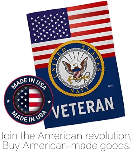 US Navy Veteran Flag Stand Pole Set Armed Forces USN Seabee Decorations American Flags For Outside House Retire Official Rememberance Grave Decor For Cemetery Military Gift Made In USA 13 X 18.5 - Image 5