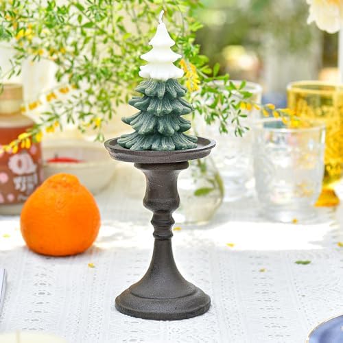 Sungmor Rustic Cast Iron Pillar Candle Holder, 5.9 Inches Tall - Image 4