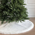 Huntsman High-Pile Faux Fur Christmas Tree Skirt with Hidden Slide Clasp Closure and Durable Microfiber Backing (Ivory, 72-Inch) by StarryDynamo