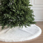 Huntsman High-Pile Faux Fur Christmas Tree Skirt with Hidden Slide Clasp Closure and Durable Microfiber Backing (Ivory, 72-Inch) by StarryDynamo