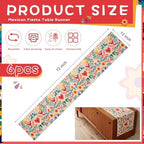 Gilprop 6 Pcs Mexican Fiesta Table Runner Mexico Cinco De Mayo Party Decoration 13 x 72 Inch Dia De Los Muertos Table Decoration Supply for Home Party Kitchen Dining Decor - Image 2