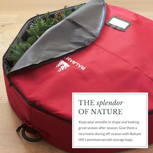 Balsam Hill Wreath Storage Bag - Premium Red Christmas Wreath Protection in Multiple Sizes for Seasonal Storage and Shape Preservation, Small - Image 3