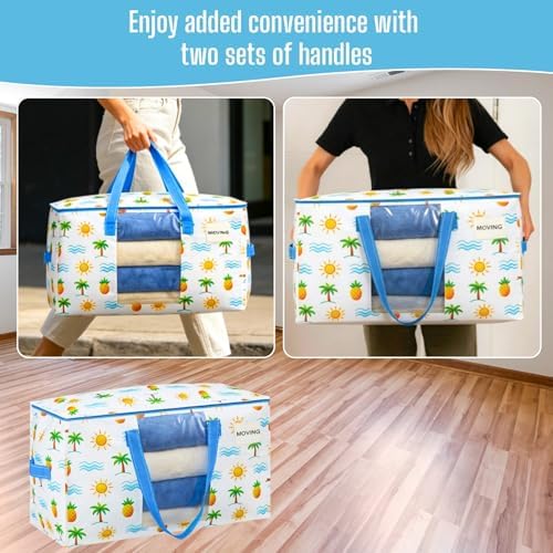 VENO Moving Bags, Wide Open Top, Clear Window, Tropical Island, 6 Pack - Image 5
