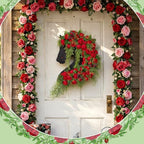 Suncalla Derby Horse Wreath for Front Door Run for the Roses Derby Rose Door Hanger Horse Racing Jockey Long Wooden Wall Sign Party Decorations Window Porch Home Festival Celebration Decorations - Image 5