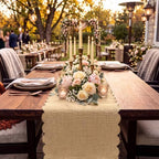 Jecery 6 Pack Scalloped Burlap Table Runners, 12 x 72 Inch - Image 6