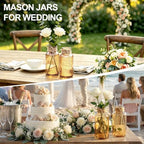 6Pack Mason Jars for Centerpiece Glass Flower Bud Vase Gold Vases - Image 6