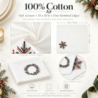 12 Pcs Embroidered 100% Cotton Christmas Napkins 18x18 Inch - Image 4
