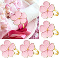Patelai 50 Pcs Pink Gold Flower Napkin Rings for Wedding Party Banquet by Patelai