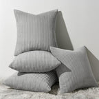 Topfinel Decorative Throw Pillow Covers Cushion Cases, Set of 4 Soft Velvet Modern Double-Sided Designs, Mix and Match for Home Decor, Pillow Inserts Not Included (12x12 inch, Grey) by Topfinel