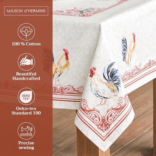Maison d' Hermine Table Cloth Rectangle Table Reusable 100% Cotton 70"x90" - Image 2