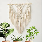 BMIDRUT Hanging Macrame Tapestry Woven Boho Wall Art Handmade Macrame Tapestry Home Wall Decor Wall Pediment 18x30 Inch (Beige) by BMIDRUT