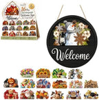 16 Pcs Interchangeable Welcome Sign for Front Door 12 Inch Magnetic Decor by NDLBYR