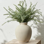 SIDUCAL Ceramic Decorative Flower Vase | 7.48 Inch Pottery Rustic Farmhouse Boho Vase for Home Decor, Table, Living Room, Bathroom, Coffee Desk, Shelf, Mantel Decoration, Wedding, White by SIDUCAL