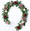 PONATIA 5FT Burgundy Artificial Flowers Garland by ponatia