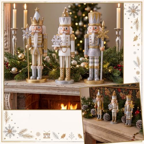 Simgoing 3 Pcs Christmas Nutcracker Soldier Snowflakes Nutcracker Figurine - Image 5