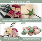 Pink Green Balloon Arch with Artificial Flowers Double Stuffed Dusty Light Pink Sage Green Balloon Garland Kit Eucalyptus Leaves for Baby in Bloom Birthday Bridal Shower Wildflower Party Decorations - Image 4