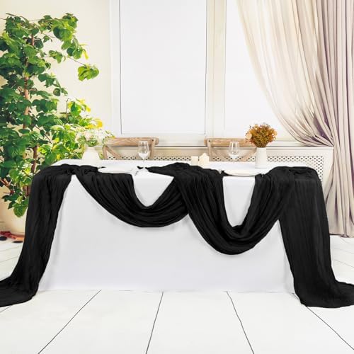 12 Pack Black Cheesecloth Table Runner,20x120 in Table Runner - Image 6