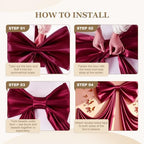 Big Burgundy Bow for Backdrop, 24"x16" Large Burgundy Bow Decorations with 80" Ribbon Drape for Birthday Wedding Baby Shower Photography Valentine's Day Christmas Decorations - Image 5